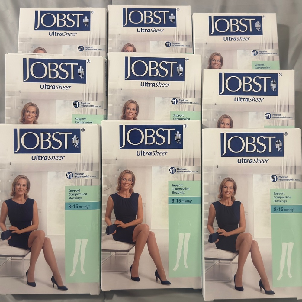 JOBST® Sheer Thigh High 8-15 mmHg w/ Silicone Lace Band (Large)